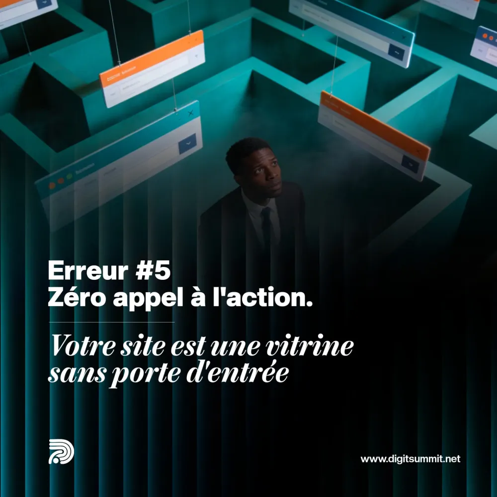 Erreur n°5 : Zéro appel à l’action : votre site est une vitrine sans porte d’entrée