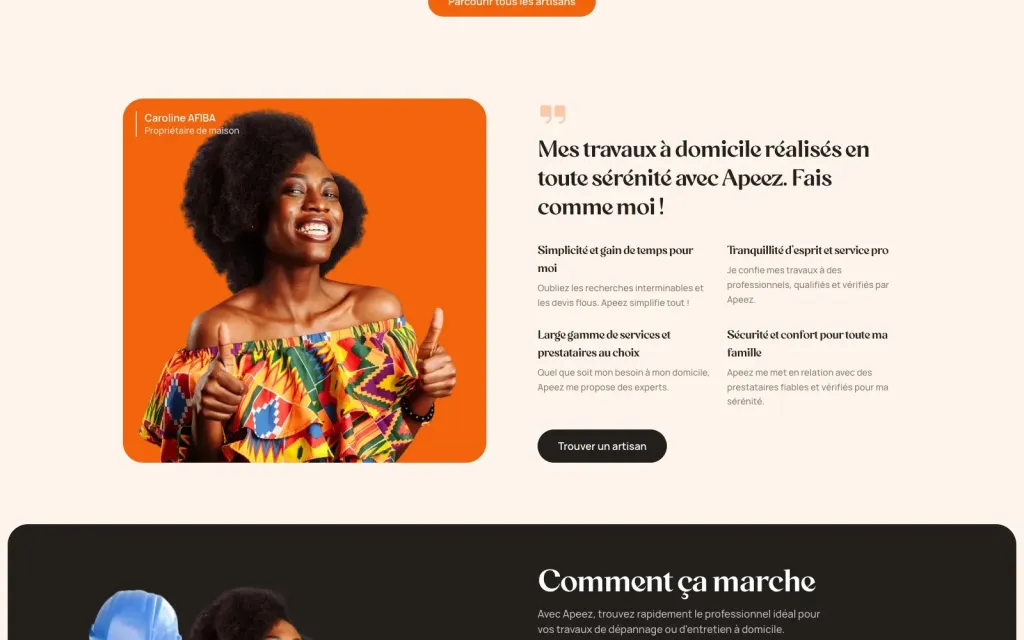 Apeez : les travaux à domicile, côté client