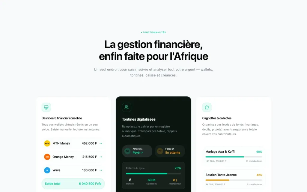 Safiri Finances : portefeuilles, tontines et cagnottes