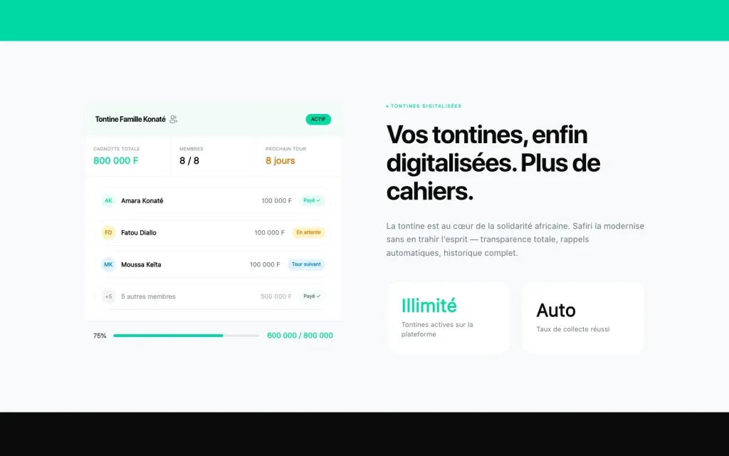 Safiri Finances : une tontine numérique